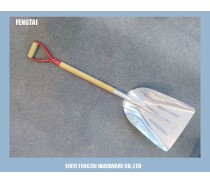 Short Wooden Handle Aluminium Snow Shovel