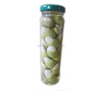 olives stuffed with almond in jar