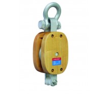 YJ048 REGULAR WOOD BLOCK SINGLE SHEAVE WITH SHACKLE