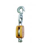 YJ054 REDULAR WOOD BLOCK SINGLE SHEAVE WITH SWIVEL HOOK