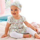 Flower Baby Sets Headband Tees Baby Legging Hairband Baby Tights Girls′ Sets