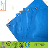 Hot Selling Reinforced Plastic Tarpaulin with Eyelets Blue Orange PE Tarpaulin Canvas Sheet