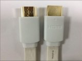 V1.4 Flat HDMI Am to Am Cable White L=1m