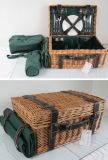 4 Person Wicker Picnic Basket Set Hamper