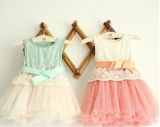 Girls Embroidered Lace 6 Layer Gauze Bow Vest Dress Dresses Girl New Sets