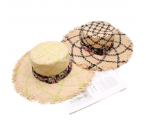 Women raffia straw  knitted floppy beach travel sun hat