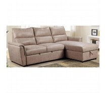 Advanced Brown Leather Storage Soft Sofa