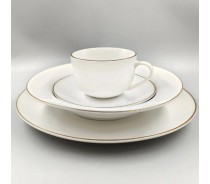 260ml cup and saucer set with gold rim